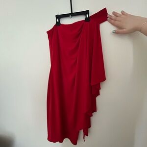 Elegant Red Off-Shoulder Skirt